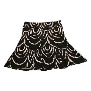 Dressbarn Black White Skirt Womens Large A-Line Flowy Pull On Stretch